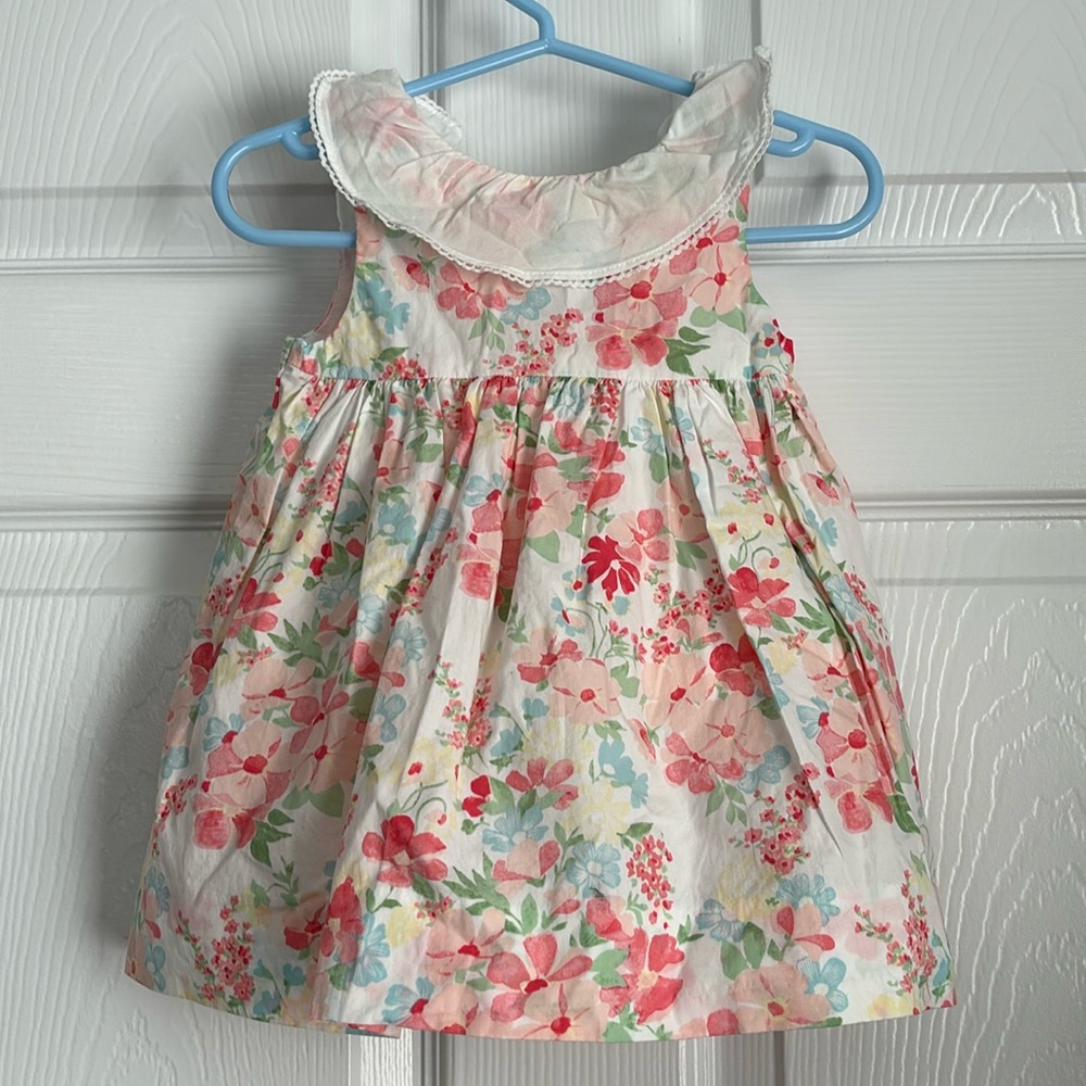 Janie and Jack Floral Dress Tulip pink Size: 6-12 Months